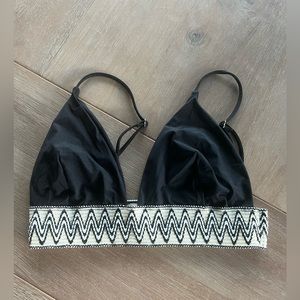 Topshop zigzag design band black bikini top
